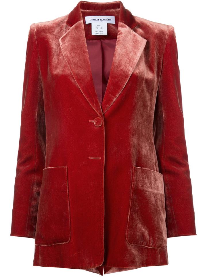 Bianca Spender - Velvet Parlour Jacket - Women - Silk/cellulose - 6, Red, Silk/cellulose