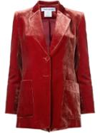 Bianca Spender - Velvet Parlour Jacket - Women - Silk/cellulose - 6, Red, Silk/cellulose