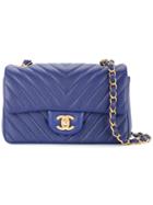 Chanel Vintage Chevron Chain Shoulder Bag - Blue