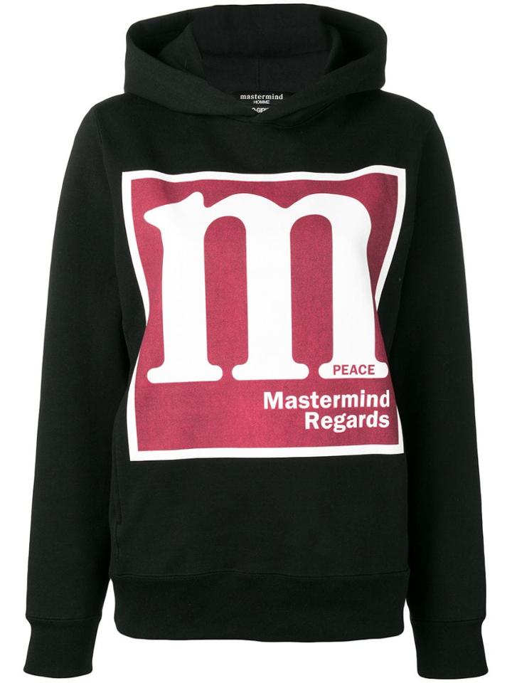 Mastermind Japan Oversized Logo Print Hoodie - Black
