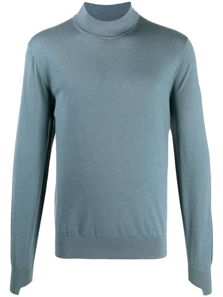 Ermenegildo Zegna Knitted Roll Neck Jumper - Blue