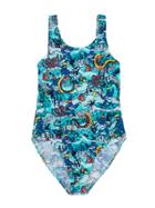 Kenzo Kids Teen Printed Swimsuit - Blue