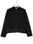 Moncler Kids Teen Logo Sleeve Zipped Sweatshirt - Black