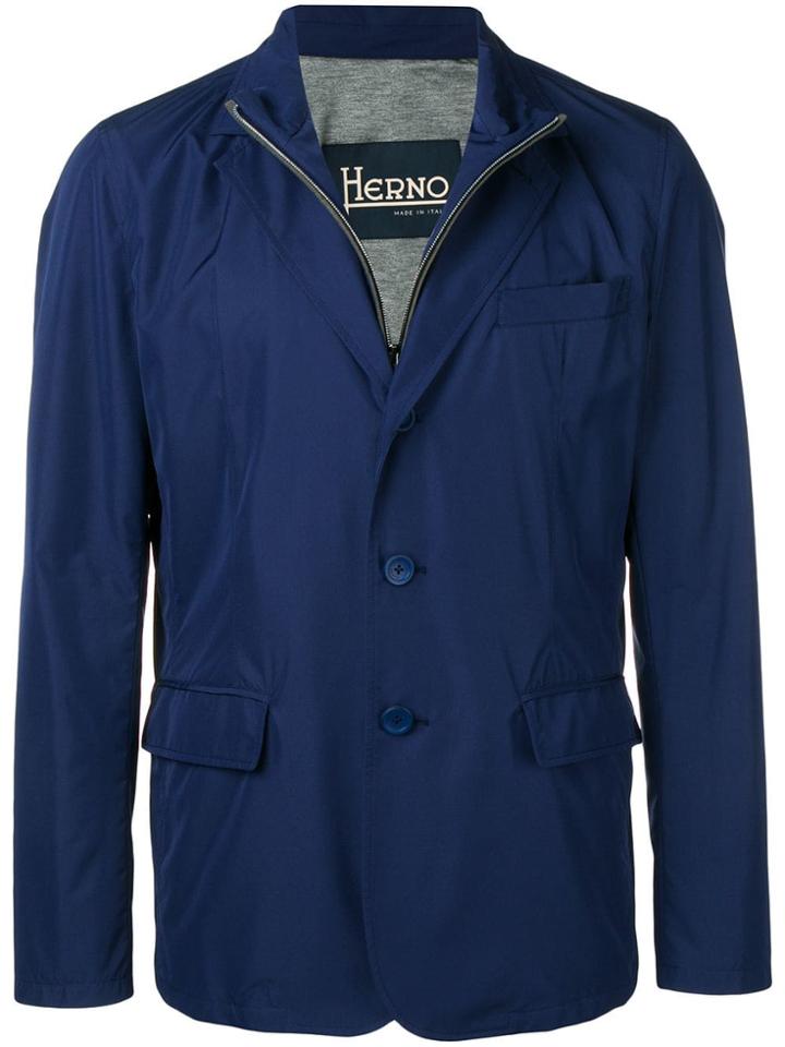Herno Waterproof Button Blazer - Blue