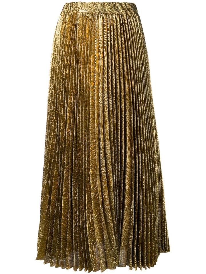 La Doublej Soleil Pleated Skirt - Gold