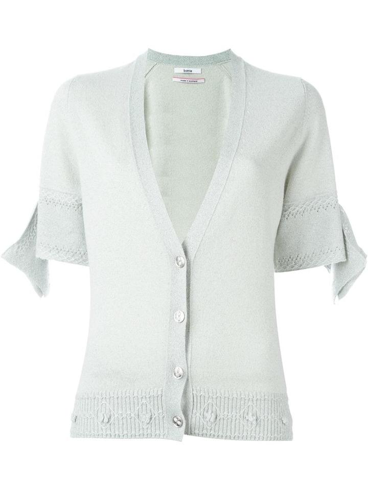Barrie - 'first Alchemy' Short Sleeve Detail Cardigan - Women - Wool - S, Grey, Wool
