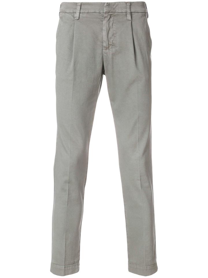 Entre Amis Tapered Chino Trousers - Grey