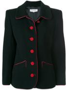 Yves Saint Laurent Vintage Contrast Stitching Blazer - Black