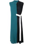 Le Ciel Bleu Two-tone Half Pleat Dress - Blue