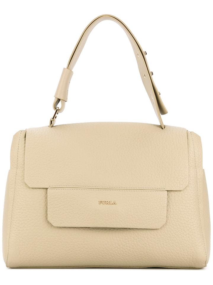 Furla - Foldover Top Tote - Women - Leather - One Size, Nude/neutrals, Leather
