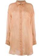 Maison Margiela Sheer Button Shirt - Nude & Neutrals