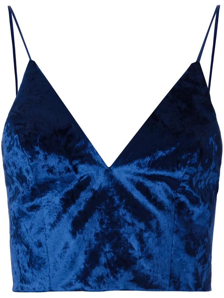 Fleamadonna V-neck Cropped Top, Women's, Size: Medium, Blue, Acrylic/nylon/recycled Polyester