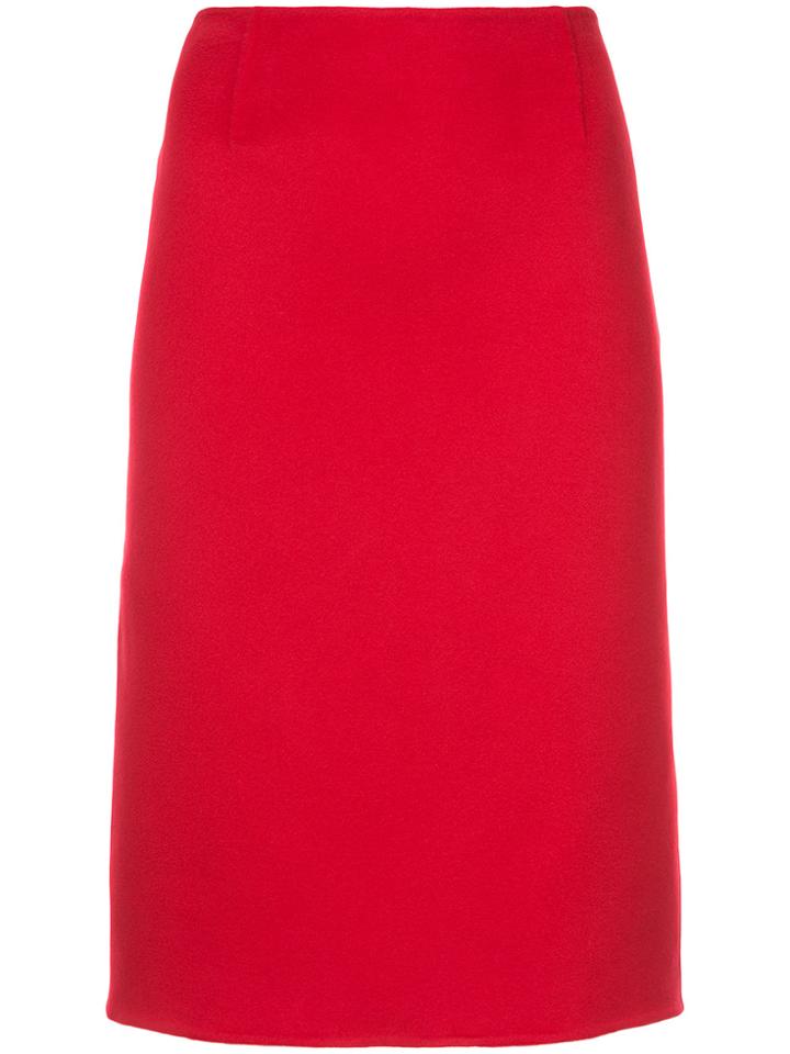 Ralph Lauren Collection Fitted Midi Skirt - Red