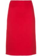Ralph Lauren Collection Fitted Midi Skirt - Red