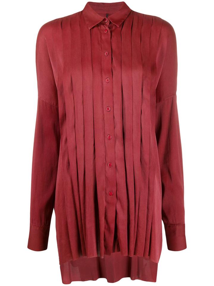 Masnada Pleated Loose-fit Shirt - Red