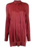 Masnada Pleated Loose-fit Shirt - Red
