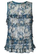 Lilly Sarti Lace Top, Women's, Size: 36, Blue, Polyamide/viscose