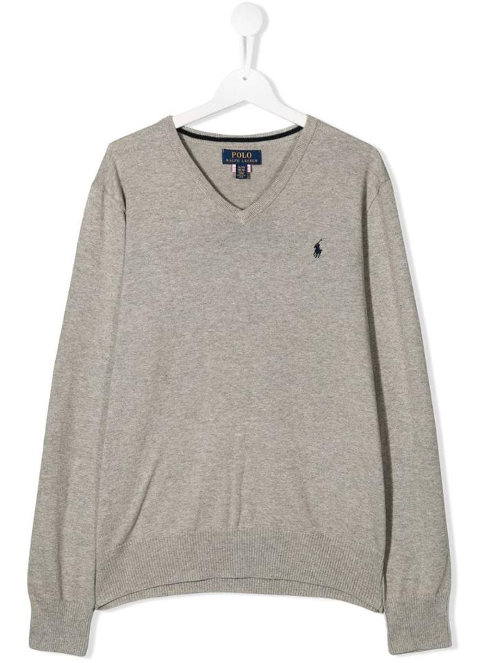 Ralph Lauren Kids Teen V-neck Sweater - Grey