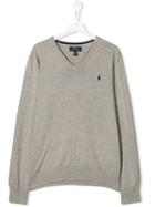 Ralph Lauren Kids Teen V-neck Sweater - Grey