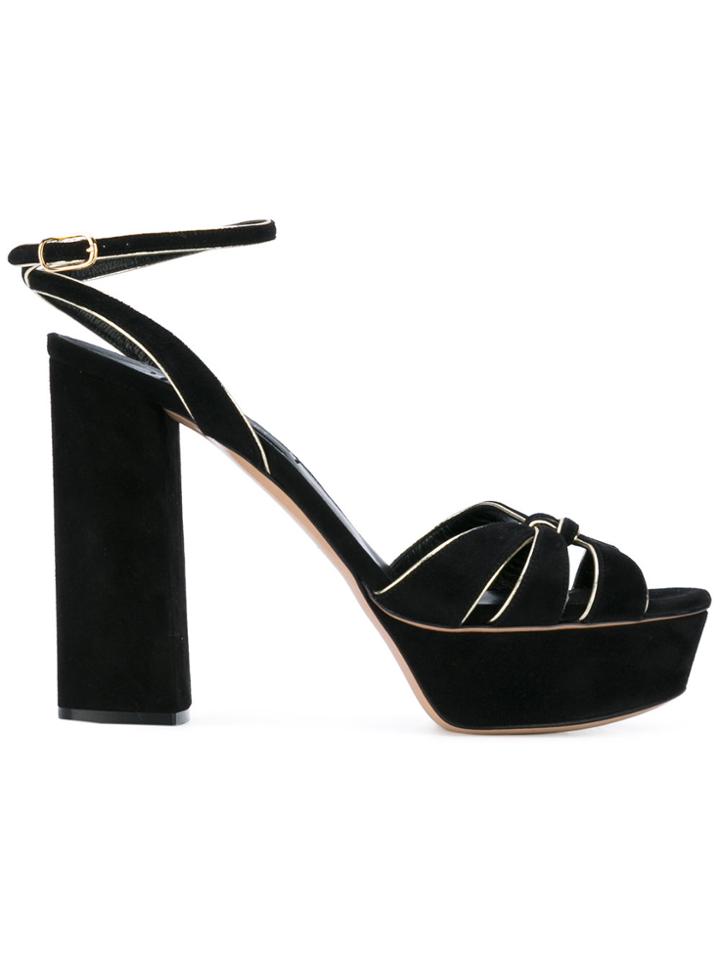 Casadei Gold Trim Sandals - Black