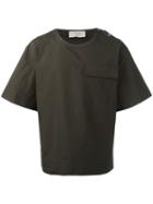 Maison Flaneur Flap Pocket Boxy T-shirt, Men's, Size: 50, Green, Cotton