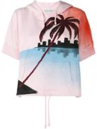 Faith Connexion Palm Tree Print Sweatshirt, Women's, Size: Small, Pink/purple, Cotton