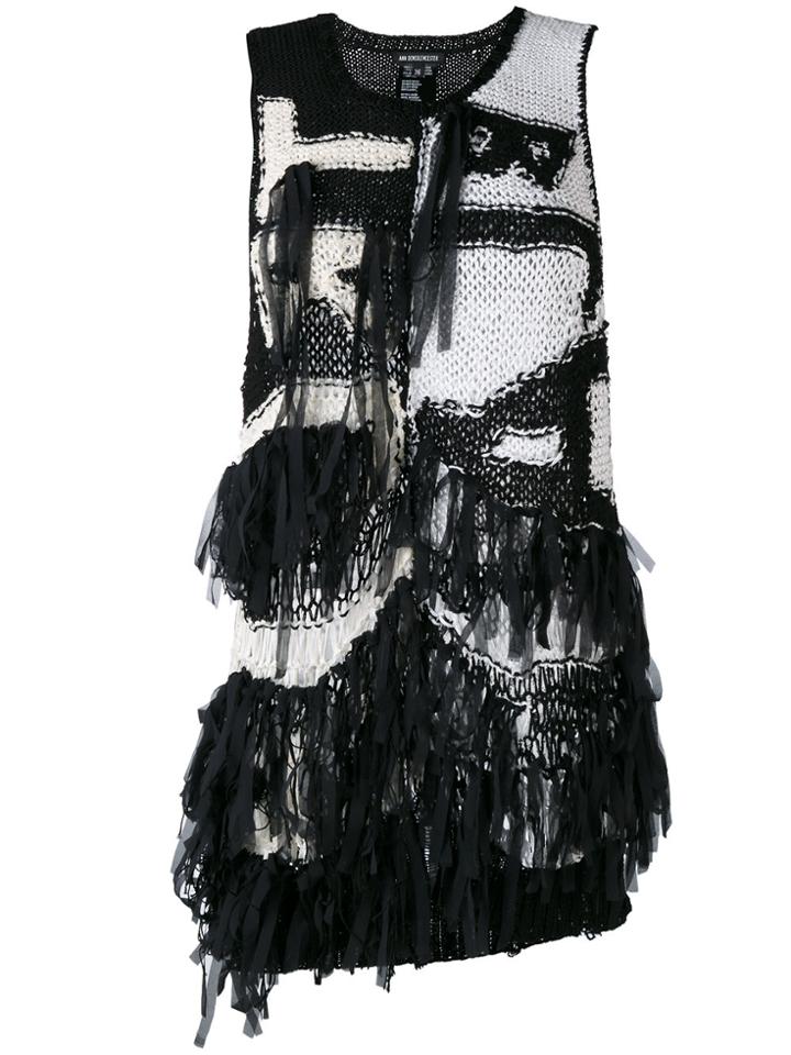 Ann Demeulemeester Patterned Top - Black