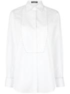 Dolce & Gabbana Stitch Trim Bib Shirt, Women's, Size: 42, White, Cotton