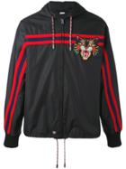 Gucci Windbreaker With Angry Cat Appliqué - Black