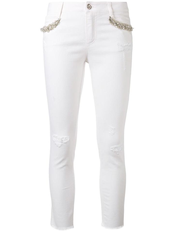 Ermanno Scervino Embellished Skinny Jeans - Red