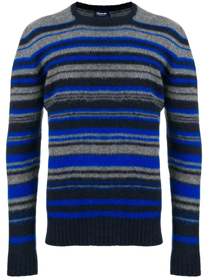 Drumohr Striped Fitted Sweater - Blue