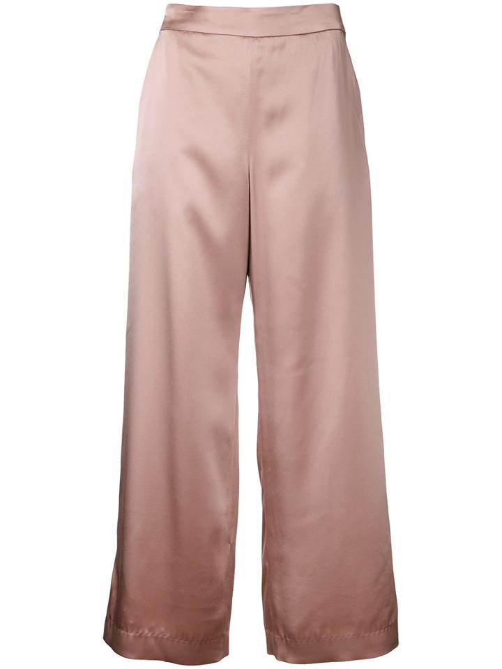 Cityshop Cropped Wide Leg Trousers, Women's, Pink/purple, Polyester/triacetate
