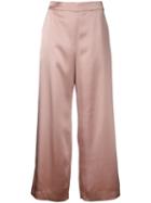 Cityshop Cropped Wide Leg Trousers, Women's, Pink/purple, Polyester/triacetate
