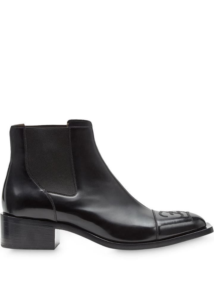 Fendi Square Toe Chelsea Boots - Black
