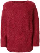 Mes Demoiselles Lace Knit Sweater - Red
