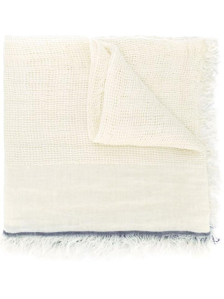 Faliero Sarti Frayed Scarf, Women's, Nude/neutrals, Linen/flax