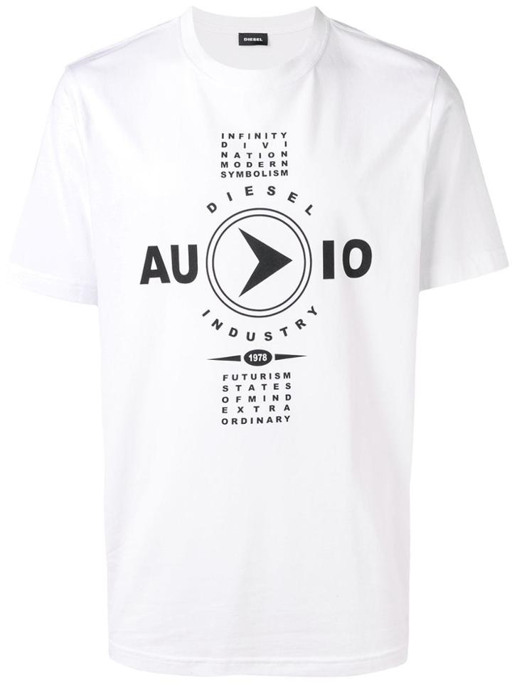 Diesel Slogan Print T-shirt - White