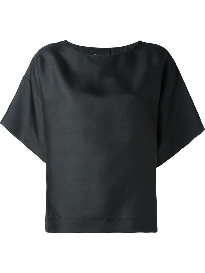 Erika Cavallini Wide Sleeve Boxy T-shirt, Women's, Size: 40, Black, Silk