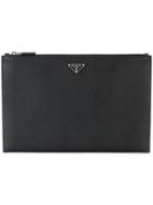 Prada Large Leather Pouch - Black