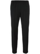 Alberto Biani Pleated Tapered Trousers, Women's, Size: 46, Black, Cotton/spandex/elastane/virgin Wool