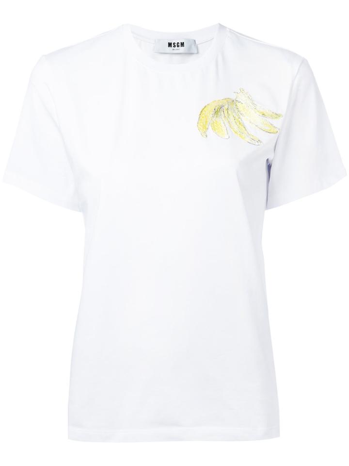 Msgm Metallic Print T-shirt - White