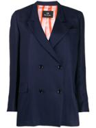 Ps Paul Smith Boxy Fit Double-buttoned Blazer - Blue