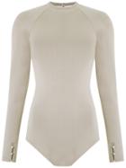 Egrey Round Neck Bodysuit, Women's, Size: Pp, Beige, Viscose