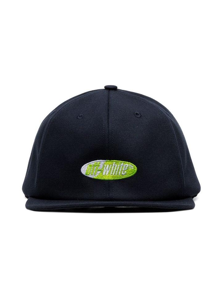 Off-white Navy Blue Split Logo Baseball Cap