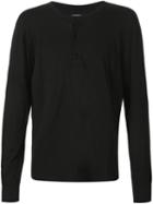 321 Longsleeved Henley T-shirt, Men's, Size: Large, Black, Cotton/polyester