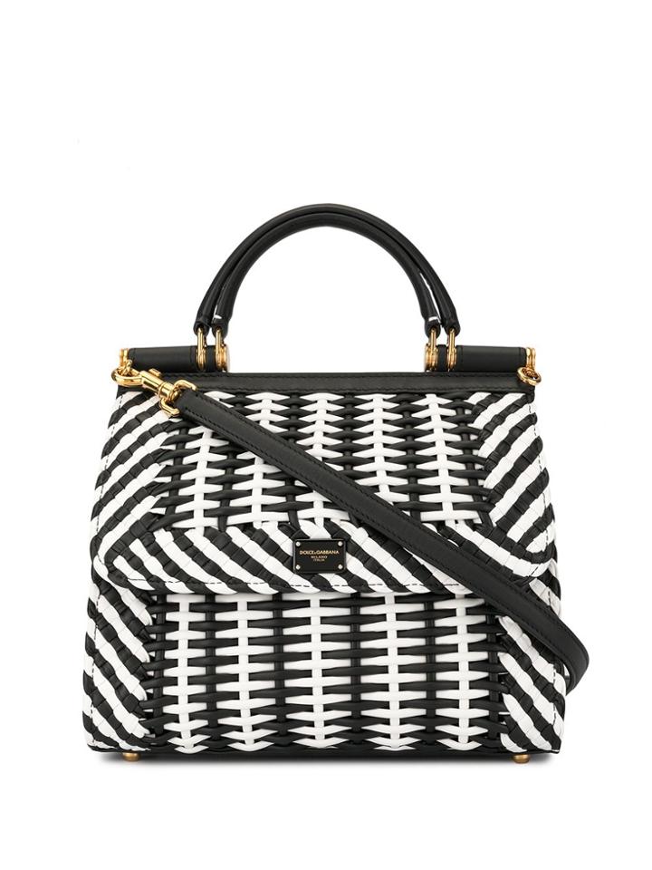 Dolce & Gabbana Woven Effect Tote Bag - Black