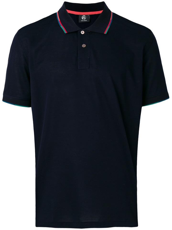 Ps By Paul Smith Coloured Trim Polo Shirt - Blue