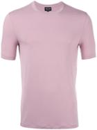 Giorgio Armani Plain T-shirt, Men's, Size: 50, Pink/purple, Spandex/elastane/viscose