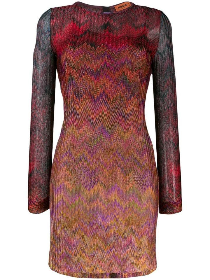 Missoni Chevron-print Dress - Red