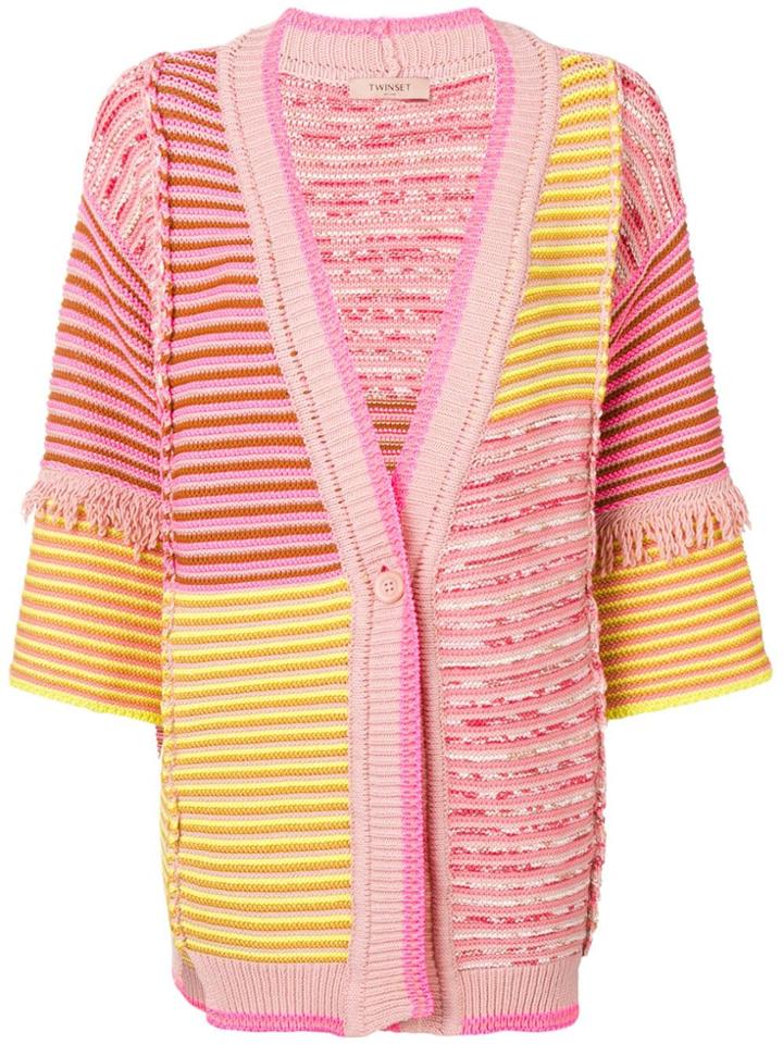 Twin-set Chunky Knit Cardigan - Pink